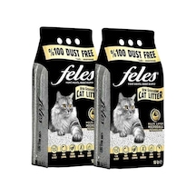 Feles Aktif Karbonlu Tozsuz Topaklanan Kedi Kumu 10 Lt X 2 Adet
