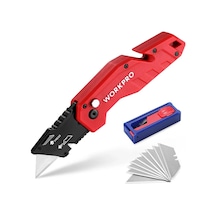 Workpro Wp211018 Profesyonel Katlanır Çok Amaçlı Rötuş Maket Bıçağı + 10 Adet Yedek Bıçak