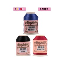 Jenerik 3 Adet Altınbaşak Oya Ve Dantel İpi 20 Gr - Royaleks - No: Siyah - 1790 - 559