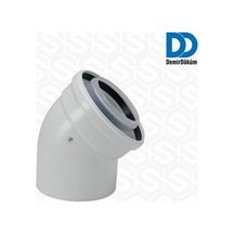 Demirdöküm Uyumlu 60/100 Hermetik Kombi İlave Dirsek - 45°