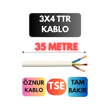 Öznur 3x4 Ttr Kablo Metre Seçenekli Beyaz - 35mt