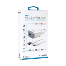 Syrox Q30 3.0A Micro Hızlı Şarj Cihazı