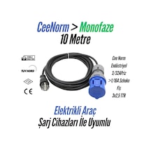 Bemis Elektrikli Araç Monofaze Uzatma Kablosu 16a 5 Metre, 3,7 Kw 1/16a Fiş 3/32a Priz 3x2,5 Ttr 1/16a Fiş 3/32a Priz 3x2,5 Ttr
