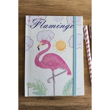 Flamingo Tasarımlı Çizgisiz Noktalı Defter