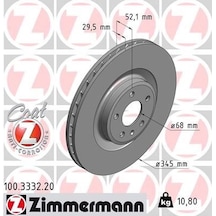 Zımmermann 100.3332.20 Ön Fren Diski Havalı Q5 2.0 Tfsı/2.0 Tdı/3.0 Tdı/3.2 Fsı 08- A5 S5 Quattro 07- A4 S4 Quattro 08- 986479590-df6014s 8k0615301k-8k0615301m -