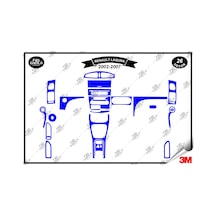 Renault Laguna 2002- 2007 Torpido Konsol Trim Göğüs Maun Kaplama Set 26 Parça Mavi Renk