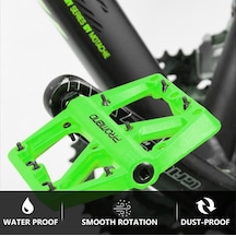 Promend Renkli Platform Pedal Mtb Freeride Kaymaz Rulmanlı Plastik Pedal Ultra Hafif Bianchi Yeşili Renk