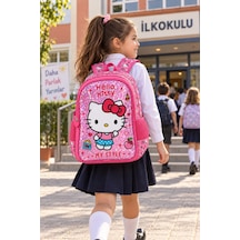 Hello Kitty İlkokul Çantası Lüks Ergonomik Ayarlanabilir Askılı Matara Cepli 40 X 27 X 15 Cm Çok Renkli