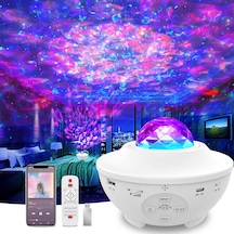 Bukrem Store Galaxy Uyumlu Star Projektör Hoparlör Rgb Lazer & Nebula Işık + Bluetooth 5.0 + Usb / Timer / Uzaktan Kumanda