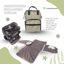 Vegmann Tender Anne Bebek Bakım Sırt Çantası Biberon Termos Gözlü Siyah-gri Siyah-gri Gri - Siyah