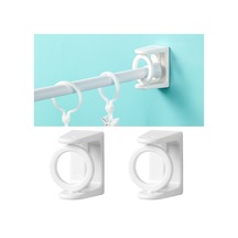 Sones 2 Adet / Paket Döner Daire Üçgen Halka Teleskopik Çubuk Kancası Pervane Sabit Braket, Renk: Beyaz Yapışkan Model Çok Renkli