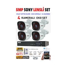 4 Kameralı Fullhd Gece Görüşlü Güvenlik Kamerası Seti - Kamera Seti - Cepten İzle - 250gb