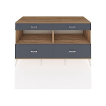 Kronos Konsol 2 Raflı 4 Çekmeceli 176x59x99 Çam-çam/antrasit Çam-çam/antrasit