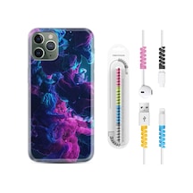 Apple Uyumlu iPhone 11 Pro Kılıf Kablo Koruyuculu Cloud Purple 1804