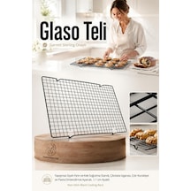 Glaso Teli 40x25 Cm - Paslanmaz Yapışmaz Siyah Fırın Ve Kek Soğutma Standı, Çikolata Izgarası, Çıtır Kurabiye Diğer