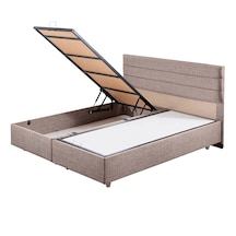 Sofia İkili Set, Sofia Çift Kişilik Baza Başlık Seti Açık Kahve 140 x 190