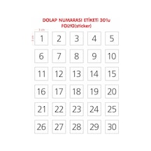 Dolap Ve Kapı Numarası Etiket Yapışkanlı Sticker 1-30 Arası Diğer