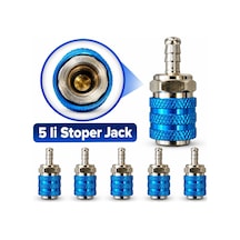 5 Adet - 1/2 İç Ve Dış Dişli Mavi Stoper Jack