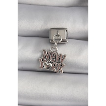 316l Çelik Gümüş Renk Sallantı New York Yazı Model Nomination Charm Gümüş 316l Çelik Gümüş Renk Sallantı New York Yazı Model Nomination Charm Gümüş