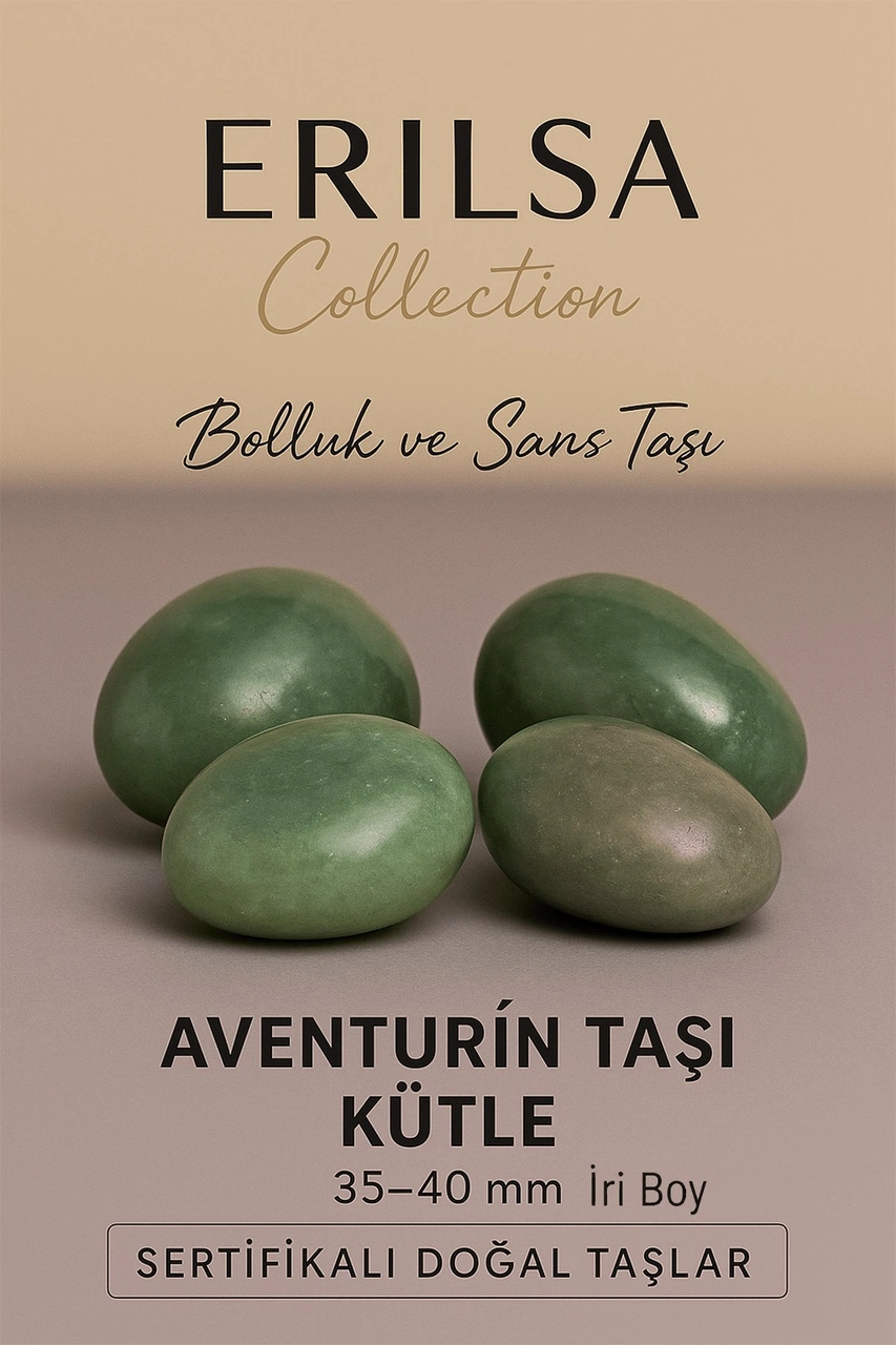 Sertifikalı Aventurin Taşı Kütle 35 40 Mm Bolluk Ve Şans Taşı İ