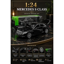 Mercedes-benz S-class 1:24 Siyah Diecast Metal Model Araba Kapıları Açılabilir Çok Renkli