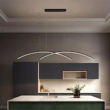 Zeyna Modern Tasarım Yatak Odası - Salon - Mutfak Siyah Renk Beyaz Ledli 2 Li Led Avize Siyah
