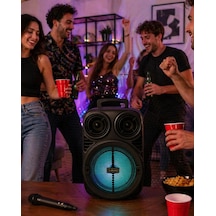 Kablosuz Karaoke Hoparlör Mikrofonlu Rgb Işıklı 6.5 İnç Bluetooth Speaker Taşınabilir - Lisinya