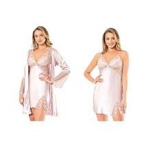 Carmella 1330 Ipek Saten 6 Lı Kadın Gecelik Sabahlık Pijama Takım (551543491)