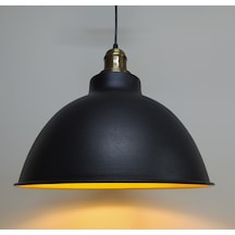 Mylights Retro Rustik Metal Sarkıt Avize Siyah Içi Altın Eskit