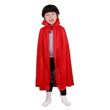 Kırmızı Renk Yakalı Pelerin Çocuk Boy 90 Cm 5691
