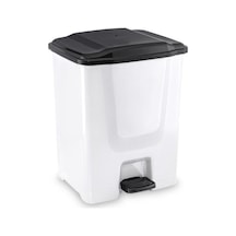 Omnipazar Flora F196-B 10Lt Slim Pedallı Beyaz Plastik Çöp Kovası Krom