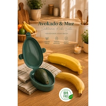 Porsima Avokado & Muz Saklama Kabı Seti 2'li Tazelik Koruyucu Çok Renkli