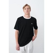 Baselco Unisex Dokulu 90's T-shirt Siyah