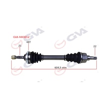 Gva Komple Aks Sol Peugeot 206 1.6i 98-06 Tu5 Abs Li 48 Diş 604mm Gva 4443012 3272.5c 9630767880