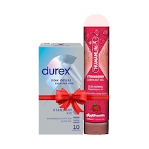 Durex Yok Ötesi Ekstra İnce Ekstra His 10'lu Prezervatif + Humanlife 125 Ml Çilek Aromalı Kayganlaştırıcı Jel Lubricant