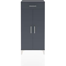 Arges Dolap 2 Raflı Tek Çekmeceli 2 Kapaklı 60x30x134 Antrasi... Antrasit