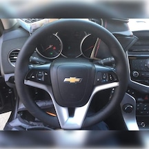 Dikişli Direksiyon Kılıfı Siyah Deri Mavi Dikişli Chevrolet Cruze İçin Siyah