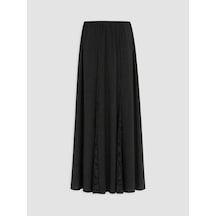 Lcw Modest Siyah Beli Lastikli Dantel Detaylı Etek