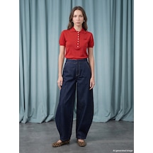 Dilvin 72390 %100 Pamuk Baggy Jean Lacivert