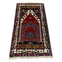 El Dokuma Sıfır Yahyalı Seccade 94x160 Kırmızı Kök Boya Namazlık