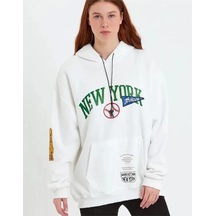 Epilons Zenda1125 Baskılı Kapüşonlu Sweatshirt - Beyaz Zenda478