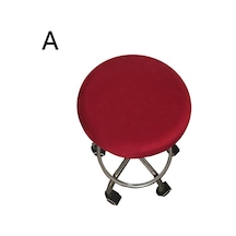 Bordo 1pc Streç Spandex Elastik Yuvarlak Sandalye Kapak Slipcover Düz Renk Basit Yıkanabilir