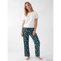 Lcw Dream Yeşil Beli Lastikli Çiçekli Kadın Pijama Altı