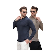 Lacivert - Açık Kahverengi