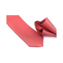 Demfashion Özel Desenli Kravat Mendil Seti - Kırmızı (533048774) Kırmızı