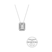 Gümüş Swarovski Baget Taşlı Pırlanta Modeli Kolye (536539207)