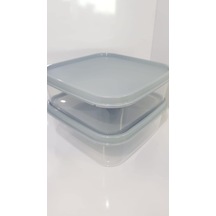 Sızdırmaz, Kilitli Kapaklı, Çok Renkli, Hava Geçiirmez, Kuru Gıda, Çerez, Plastik, Saklama Kabı Seti, Gri 2'li