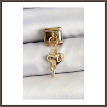 Bezos 316l Çelik Sallantılı Zirkon Taşlı Eriyen Kalp Model Gold Renk Nomination Charm Nxrlvng