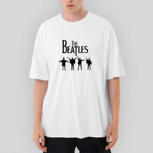 The Beatles Help! Oversize Beyaz Tişört Beyaz