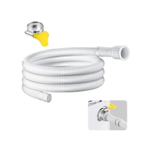 Leezsing Beyaz 2 Metre Geniş Kullanımlı Su Boşaltma Hortumu - Nemlendirici, Klima, Bulaşık Makinesi İçin Esnek Pvc+elastomer, Kesilebilir 25mm/16mm Uçlar Ve Bağlantı Klipsi